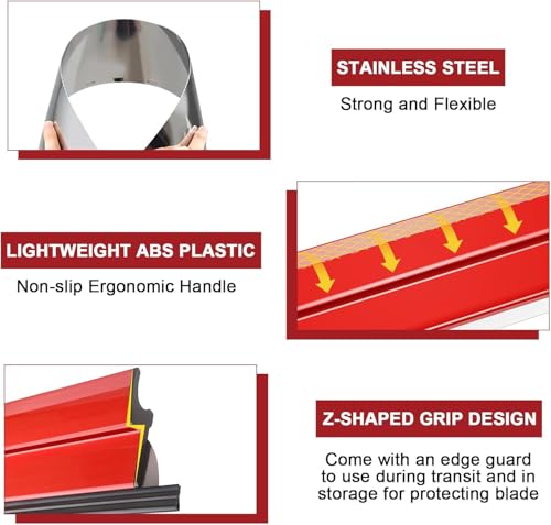 Serplex® 23.62 Inch 60CM Skimming Blade Stainless Steel Trowel Drywall Smoothing Spatula Plastering for Large Working Area Wall Decoration Construction Tool 2 PCS Serplex® 23.62 Inch 60CM Skimming Blade Stainless Steel Trowel Drywall Smoothing Spatula Plastering for Large Working Area Wall Decoration Construction Tool 2 PCS